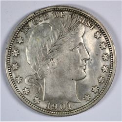 1901-O BARBER HALF DOLLAR XF/AU