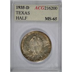 1935-D TEXAS COMMEN HALF DOLLAR ACG MS-65