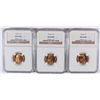 Image 1 : LOT OF ( 3 ) 1950-S LINCOLN CENTS, NGC MS-66 RED