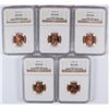 Image 1 : LOT OF ( 5 ) 1952-D LINCOLN CENTS, NGC MS-66 RED
