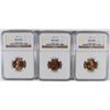 Image 1 : LOT OF ( 3 ) 1937 LINCOLN CENTS, NGC MS-66 RED