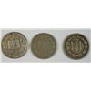 Image 2 : (3) THREE CENT NICKELS (65, 66, 73)