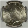 Image 2 : 1924 PEACE SILVER DOLLAR, NGC MS-66  NICE WHITE COIN!