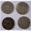 Image 1 : (4) SHIELD NICKELS (67 W/RAYS, 68, 70, 74)