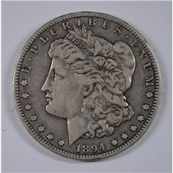 1894-S MORGAN SILVER DOLLAR, VF  SEMI-KEY DATE