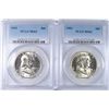 Image 1 : LOT OF ( 2 ) 1951 FRANKLIN HALF DOLLARS, PCGS MS-62