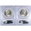 Image 2 : LOT OF ( 2 ) 1951 FRANKLIN HALF DOLLARS, PCGS MS-62