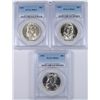 Image 1 : LOT OF ( 3 ) 1955 FRANKLIN HALF DOLLARS,  PCGS MS-64