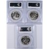 Image 2 : LOT OF ( 3 ) 1958-D FRANKLIN HALF DOLLARS, PCGS MS-63