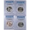 Image 1 : LOT OF ( 2 ) 1959 & (2) 1958 FRANKLIN HALF DOLLARS, PCGS MS-63