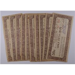 (10) 1933 DEPRESSION SCRIPT (CLAY COUNTY, KS) FIFTY CENTS