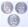 Image 1 : ( 3 ) 1952 FRANKLIN HALF DOLLARS, CHOICE BU