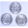 Image 2 : ( 3 ) 1956 FRANKLIN HALF DOLLARS, CHOICE BU