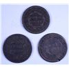 Image 2 : U.S. LARGE CENTS: 1828-VF DARK, 1814-VG CUT ON RIM, AND 1844-VG DARK