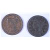 Image 1 : U.S. LARGE CENTS: 1853-VF AND 1847-FINE DARK