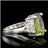 Image 2 : ONE OVAL CUT PERIDOT 5.29CTS, 2 ROUUND CUT DIAMONDS 0.22CTS