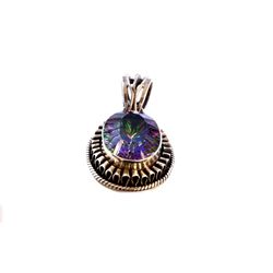 Sterling Silver .925 Mystic Topaz Pendant ctw