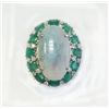 Image 1 : BRAZILIAN PARAIBA 7.18CT, 14K W/G RING 8.64GRAM / DIAMOND0.51CT / EMERALD 3.28CT