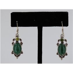 Sterling Silver .925 Vintage Peridot Earrings