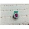 Image 2 : 18K White Gold Ruby Oval 5.45 ct Diamond Ring