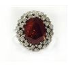 Image 1 : HESSONITE Garnet OVAL 8.84CT, 14K W/G RING 6.13GRAM / DIAMOND RD 0.47CT