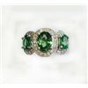 Image 1 : TSAVORITE 1.65CT / TSAVORITE CENTER 1.65CT, 14K W/G RING 6.87GRAM / DIAMOND RD 0.70CT