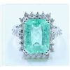 Image 1 : COPPER BEARRING PARAIBA TOURMALINE 6.15CT, 14K W/G RING 7.20GRAM / DIAMOND 1.05CT