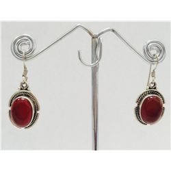 Sterling Silver .925  Red  Jasper Color Earring 8.92g