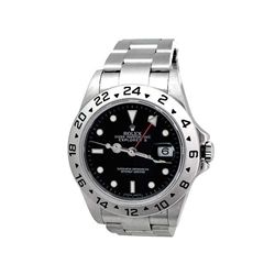 40mm Gents Rolex Stainless Steel Oyster Perpetual Explorer II Watch. Black Dial. Stainless Steel Oys