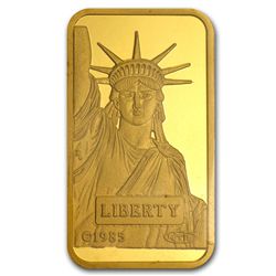 20 gram Statue of Liberty Credit Suisse Gold Bar .9999 Fine