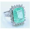 Image 2 : COPPER BEARRING PARAIBA TOURMALINE 6.15CT, 14K W/G RING 7.20GRAM / DIAMOND 1.05CT