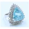 Image 2 : PARAIBA TOURMALINE 14.97CT, 18K W/G RING 11.86GRAM / DIAMOND 1.67CT