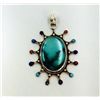 Image 1 : Sterling Silver .925 Turquoise Pendant 15.6g Dim. 40x50mm