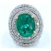 Image 1 : EMERALD OVAL 8.68CT, 14K W/Y/G RING 17.55GM / DIAMOND 3.68CT