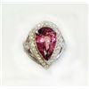 Image 1 : SPINEL PEAR 5.51CT, 14K W/G RING 8.56GRAM / DIAMOND RD 1.68CT