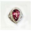 Image 1 : SPINEL PEAR 5.51CT, 14K W/G RING 8.56GRAM / DIAMOND RD 1.68CT