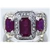 Image 1 : Ruby  3.45ctw & Diamond Ring 14KW