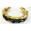Image 2 : Sterling Silver .925 over Gold Plated Turquoise Bracelet  68.84g