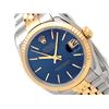 Image 2 : 31mm Midsize Rolex 18k Gold & Stainless Steel Oyster Perpetual Datejust Watch. Blue Dial. 18K Yellow