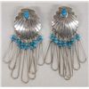 Image 1 : Navajo Sterling Bisbee Blue Turquoise Earrings