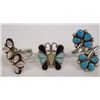 Image 2 : 6 Zuni Sterling Silver Rings, Multi-Stone