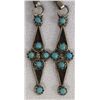 Image 2 : Zuni Sterling Petit Point Turquoise Earrings