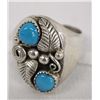 Image 1 : Navajo Silver Bisbee Blue Turquoise Ring, Size 15