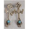 Image 1 : Navajo Sterling Turquoise Kachina Earrings