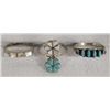 Image 2 : 6 Zuni Sterling Silver Turquoise Rings