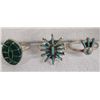 Image 3 : 6 Zuni Sterling Silver Turquoise Rings