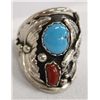 Image 2 : Navajo Sterling Turquoise Eagle Ring by E. Hoskey