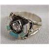 Image 1 : Navajo Turquoise CZ Ring by Wilbur Yazzie, Size 9