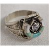 Image 2 : Navajo Turquoise CZ Ring by Wilbur Yazzie, Size 9