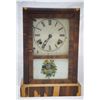 Image 1 : Antique Mantle Clock with Hand Painted Glass Front